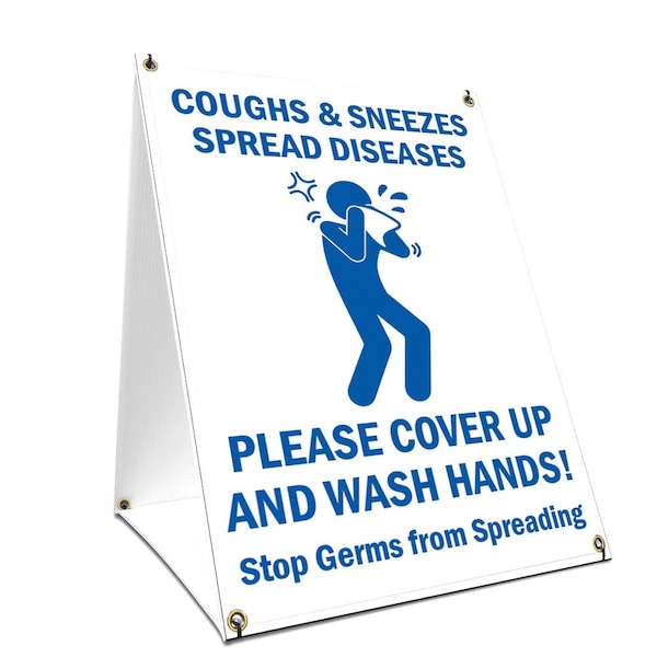 OSHA Notice, 36" Height, Coroplast, 24" x 36", Coughs & Sneezes, Coughs & Sneezes
